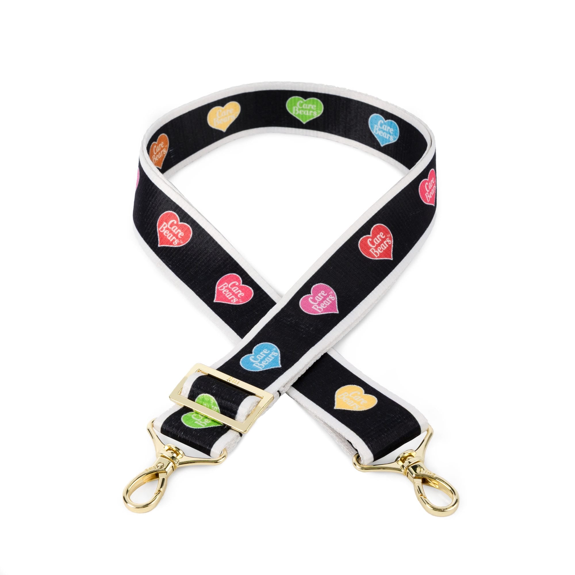 Care Bears x Lug 1.5" Classic Webbed Strap - CARE BEARS HEARTS BLACK - 24797_LugxCareBears_Strap_CareBearHeartsBlack_Angle_01